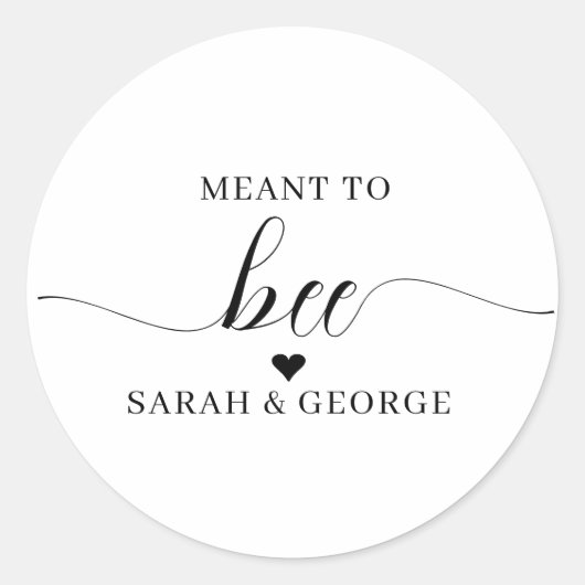 Meant to Bee wedding Ronde Sticker