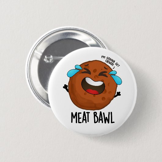 Meat-bawl Grappige Gehaktbal Pun Ronde Button 5,7 Cm (Voorkant /achterkant)