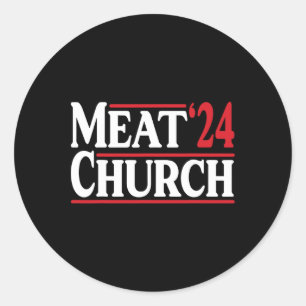 Meat Church 24 Bbq  Ronde Sticker