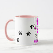 Meat Meow Maman Meow Empreinte de patte Café Mug (Gauche)