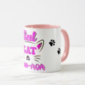Meat Meow Maman Meow Empreinte de patte Café Mug (Devant droit)