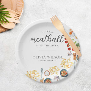 Meatball Italiaans Baby shower Papieren Bordje