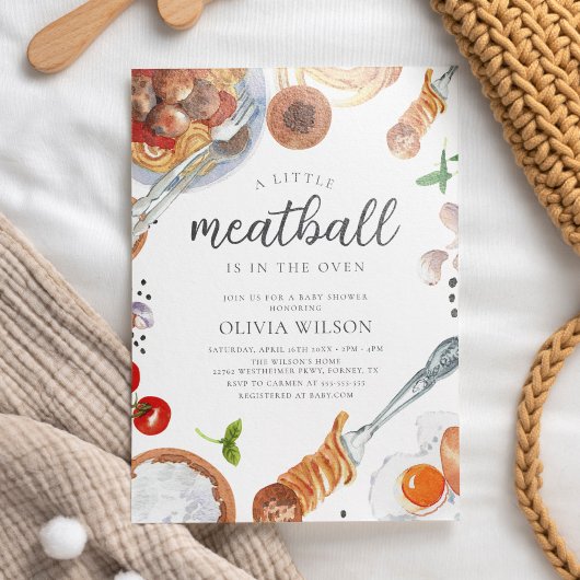 Meatball Italien Baby shower Invitation