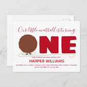 Meatball One First Birthday Invitation Carte posta (Devant / Derrière)
