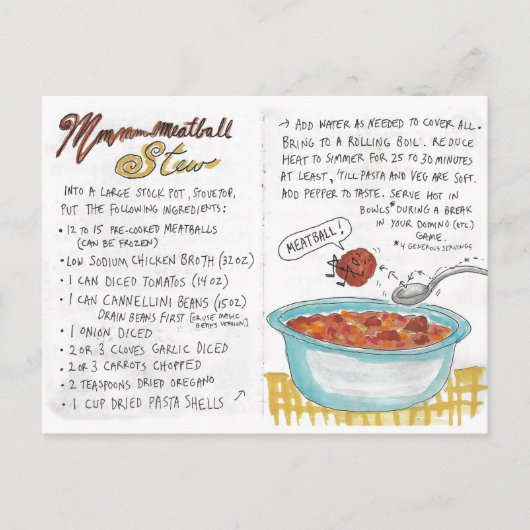 Meatball Stew Recipe Briefkaart (Voorkant)