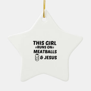MEATBALLEN EN JESUS KERAMISCH ORNAMENT