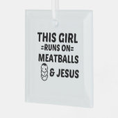 MEATBALLS AND JESUS GLAS ORNAMENT (Voorkant links)