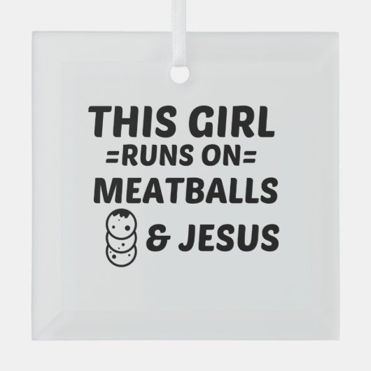 MEATBALLS AND JESUS GLAS ORNAMENT (Voorkant)