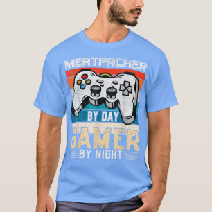 Meatpacker per dag gamer per nacht videogamer vent t-shirt