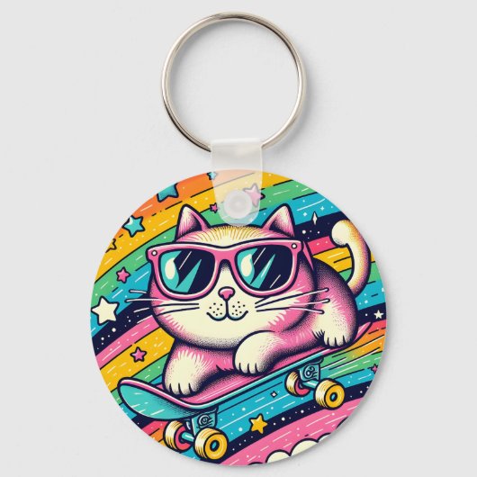 Meaw Cat Cartoon Sleutelhanger (Voorkant)