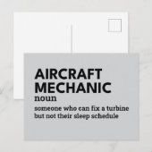 Mécanicien d'aéronef - Carte de définition humoris (Devant / Derrière)