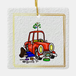Mécanicien En Voiture Ornement De Noël