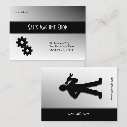 Mécanique / Carte de visite de machine (Devant / Derrière)