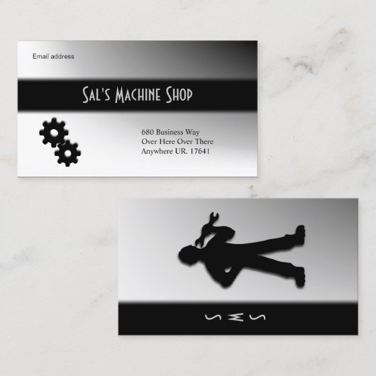 Mécanique / Carte de visite de machine (Devant / Derrière)