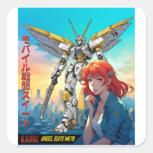 MECHA WARRIOR - KAORI'S ANGEL SUITE MK78 VIERKANTE STICKER