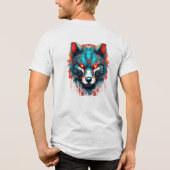 Mecha Wolf Graphic Double Print Tri-Blend Shirt (Achterkant)