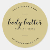 Mechanetboter modern goud ronde sticker (Voorkant)