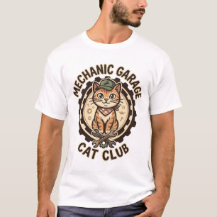 Mechanic Garage Kat POD Vector Kunst - Mechanic Ga T-shirt