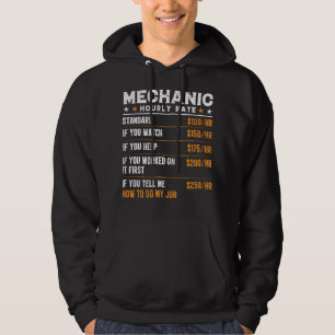 Mechanic Hourly Rate Funny Car Mechanic Gift Hoodie