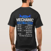 Mechanic Hourly Rate Funny T-shirt (Achterkant)