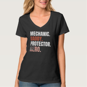 Mechanic Papa Beschermer Held Trots Vader Amerikaa T-shirt