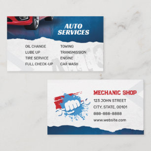 Mechanic Shop Auto Services Visitekaartje