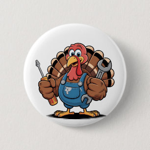 Mechanic Squad Turkije Thanksgiving Gobbler Ronde Button 5,7 Cm