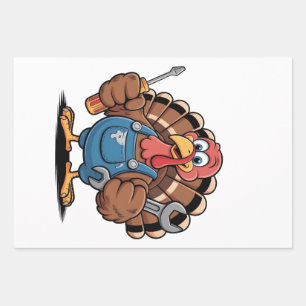 Mechanic Squad Turkse kalkoen Kerstgobbler Inpakpapier Vel