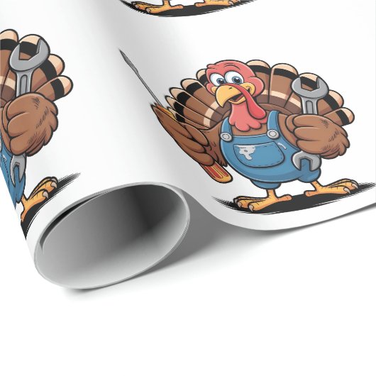 Mechanic Squad Turkse Thanksgiving Kalkoense haan Cadeaupapier (Rol Hoek)