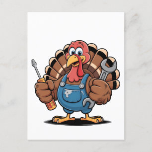 Mechanic Squad Turkse Thanksgiving Kalkoense haan Uitnodiging Briefkaart