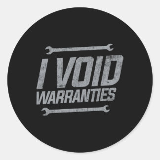 Mechanica I Void Warranty Garage Ronde Sticker