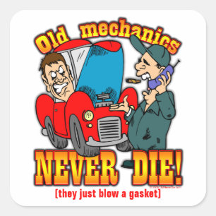 Mechanica Vierkante Sticker