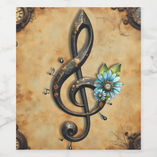 Mechanical  clef  wijn etiket (Enkel label)