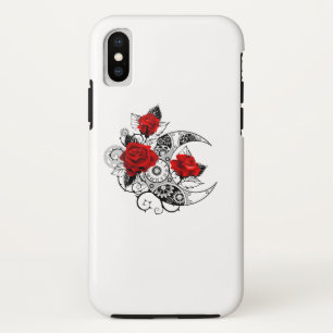 Mechanical Crescent with Red Roses iPhone XS Hoesje