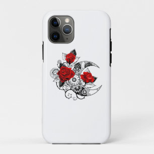 Mechanical Crescent with Red Roses iPhone 11 Pro Hoesje