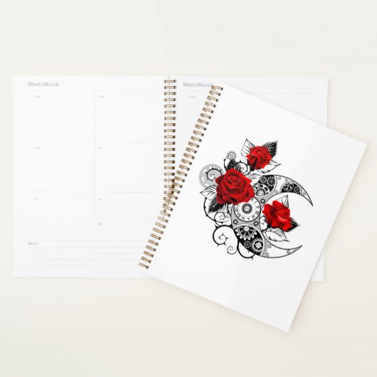Mechanical Crescent with Red Roses Planner (Display)