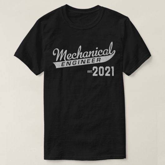 Mechanical Engineer Est 2021 Graduation T-shirt (Design voorkant)