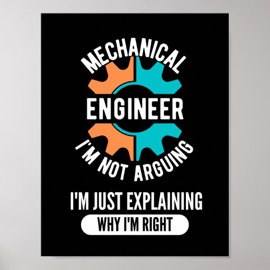 Mechanical Engineer, Mechanical Engineering Poster (Voorkant)