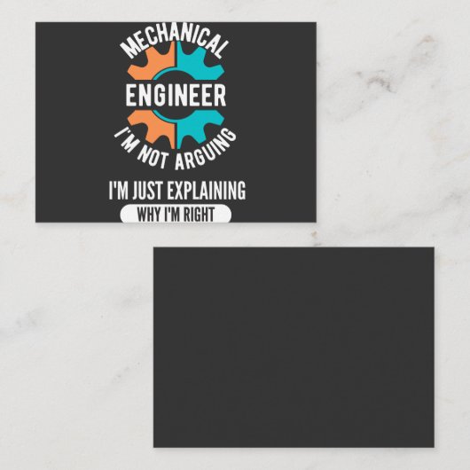 Mechanical Engineer, Mechanical Engineering Visitekaartje (Voorkant / Achterkant)