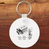 Mechanics Car Enthusiast Men Engine Eces  Sleutelhanger (Voorkant)