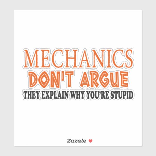Mechanics design funny mechanic sticker (Vel)