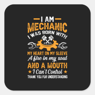 Mechanisch ben ik mechanisch vierkante sticker