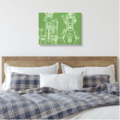 MECHANISCH  BLUEPRINT WHITE CUSTOM CANVAS AFDRUK (Insitu (Slaapkamer))