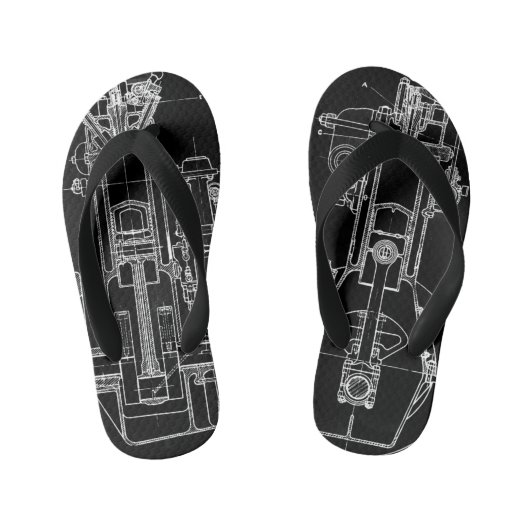 MECHANISCH  BLUEPRINT WHITE CUSTOM KINDER TEENSLIPPERS (Voetbed)