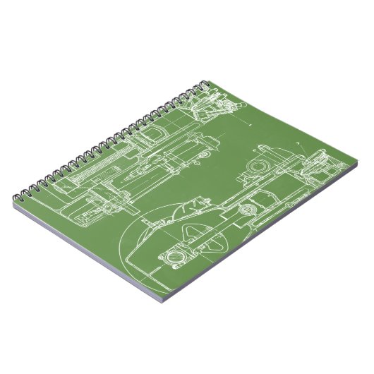 MECHANISCH  BLUEPRINT WHITE CUSTOM NOTITIEBOEK (Linkerzijde)