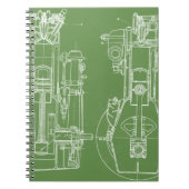 MECHANISCH  BLUEPRINT WHITE CUSTOM NOTITIEBOEK (Voorkant)