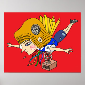 Mechanisch fantasie meisje. poster