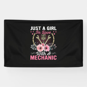 Mechanisch gewoon een meisje in liefde met een mec spandoek
