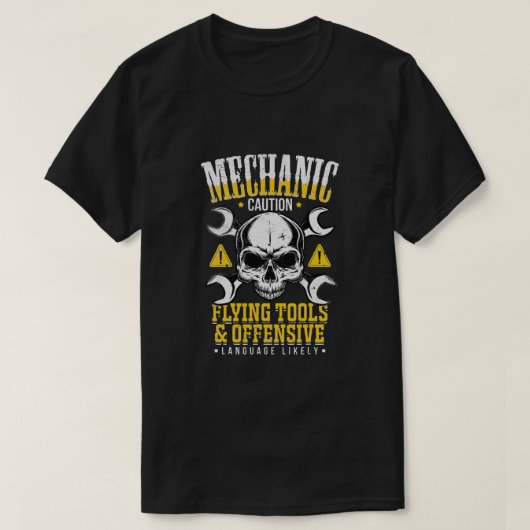 Mechanisch handgereedschap voor het vliegen met ha t-shirt (Design voorkant)