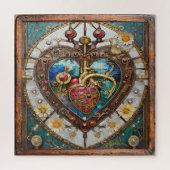 Mechanisch Hart Anatomische Steampunk Keramische T Legpuzzel (Verticaal)